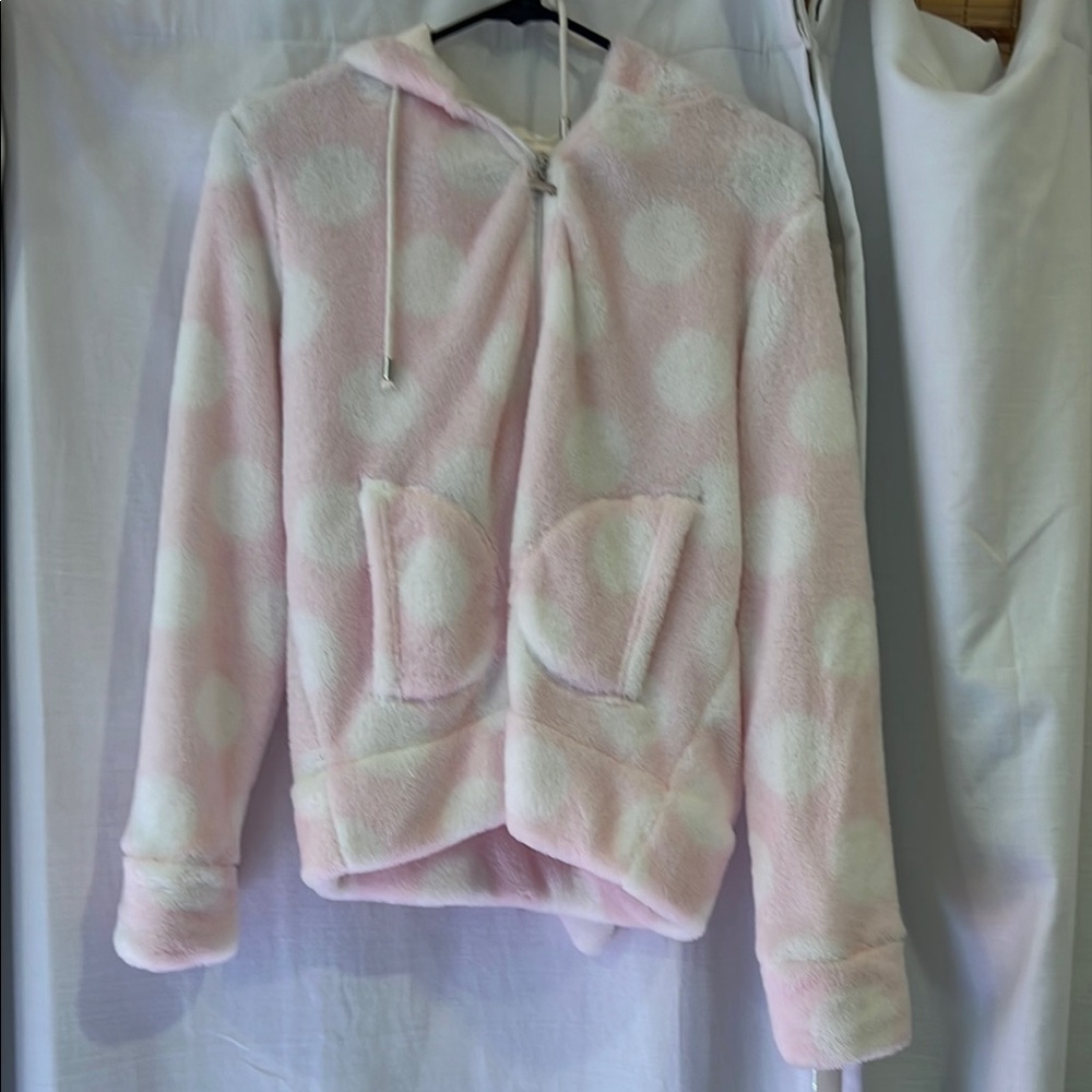 Cozy Pink Polka Dot Kids Jacket
